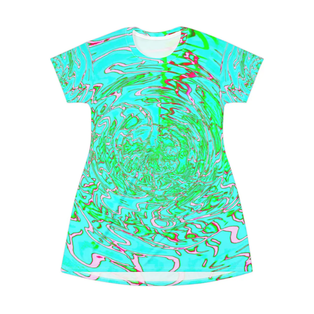 Turquoise Marble T-Shirt Dress | Summer Bodycon Dress | Resort Outfit