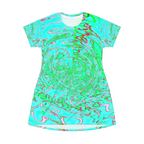 Turquoise Marble T-Shirt Dress | Summer Bodycon Dress | Resort Outfit