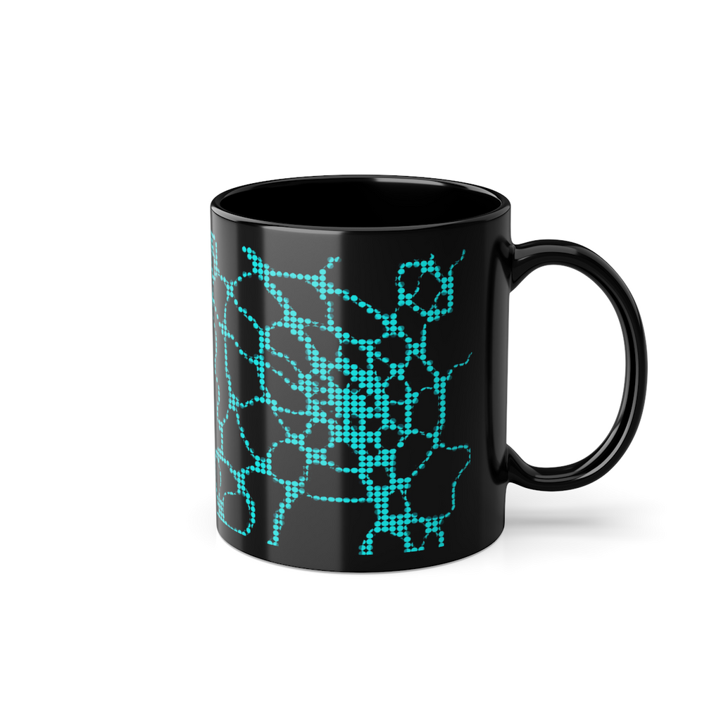 Cyber Tech Mug | Futuristic Black Coffee Cup | Gamer Desk Gift