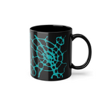 Cyber Tech Mug | Futuristic Black Coffee Cup | Gamer Desk Gift