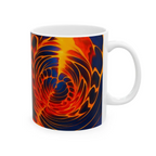 Fire Swirl Mug | Red Orange Abstract Coffee Cup | Bold Art Gift