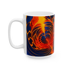 Fire Swirl Mug | Red Orange Abstract Coffee Cup | Bold Art Gift