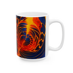 Fire Swirl Mug | Red Orange Abstract Coffee Cup | Bold Art Gift
