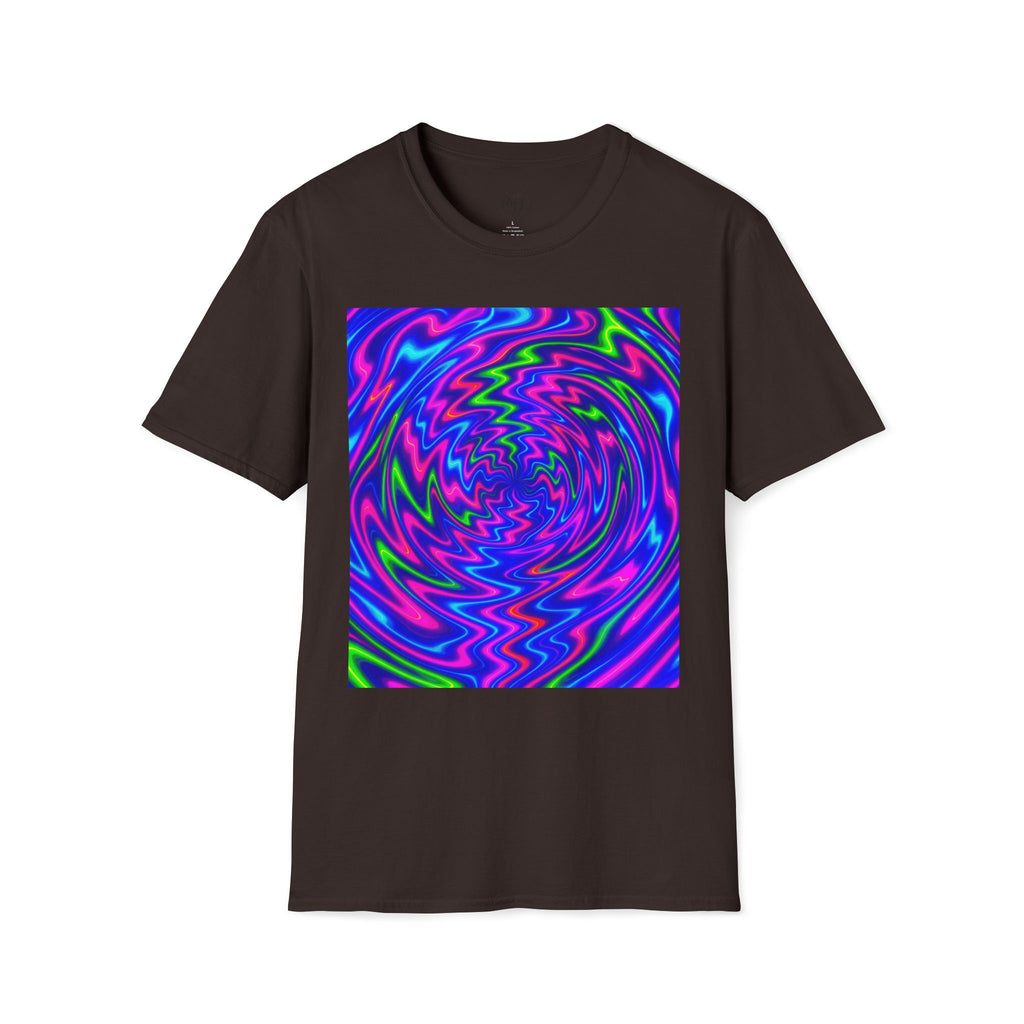 Neon Swirl Abstract T-Shirt | Lightweight Unisex Cotton Tee
