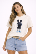 Oversized | Cool Bunny DJ tee | Graphic T-Shirt featuring Bunny with Headphones