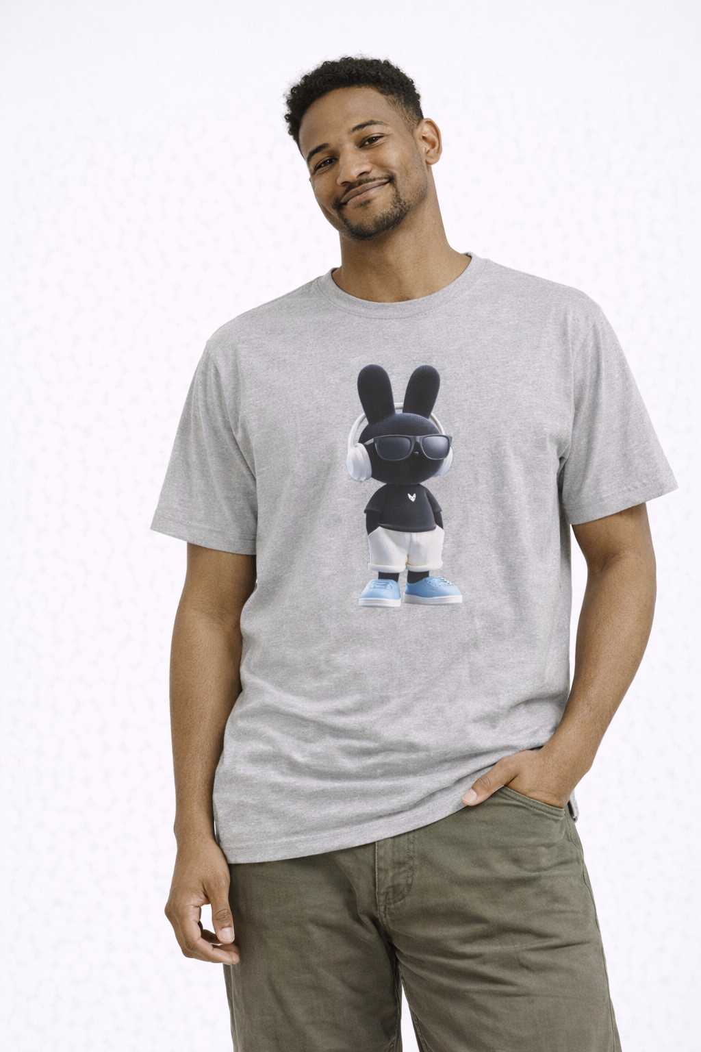 Oversized | Cool Bunny DJ tee | Graphic T-Shirt featuring Bunny with Headphones
