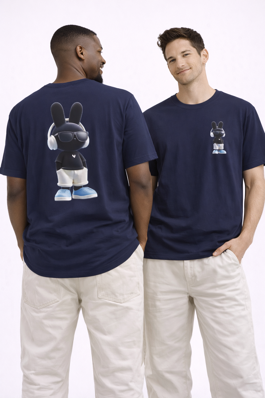 Oversized | Black Bunny Character Tee | Bunny Graphic T-Shirt