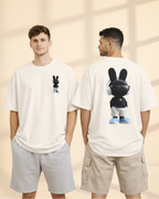 Oversized | Black Bunny Character Tee | Bunny Graphic T-Shirt