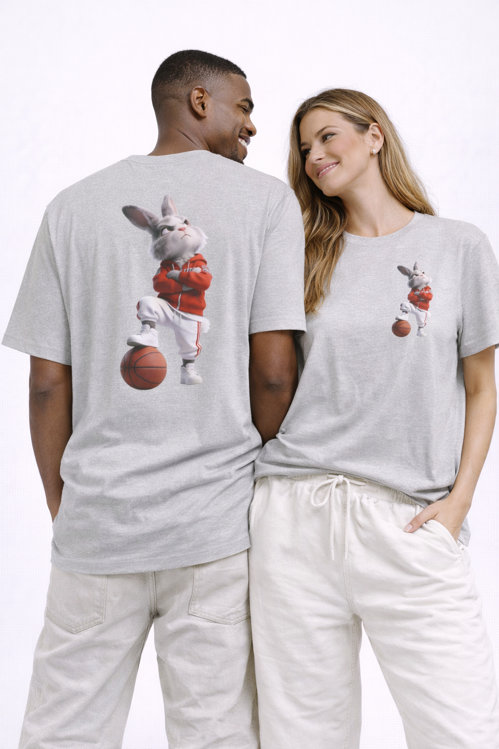 Oversized | Bunny Basketball Player Tee | Rabbit Hoop Graphic Tee
