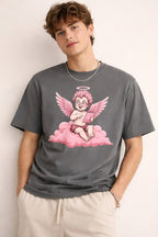 Pink Cherub Graphic T-Shirt | Vintage Cupid Art, Unisex Cotton Tee