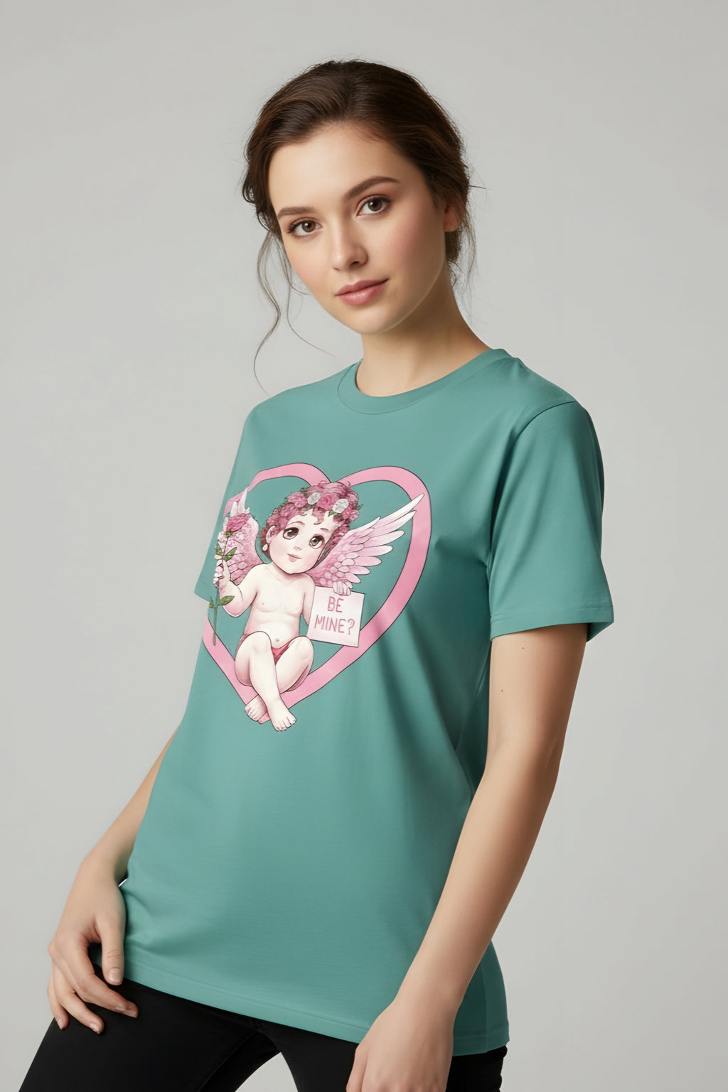 Cherub Graphic T-Shirt | Pink Cupid Heart Art Unisex Cotton Tee