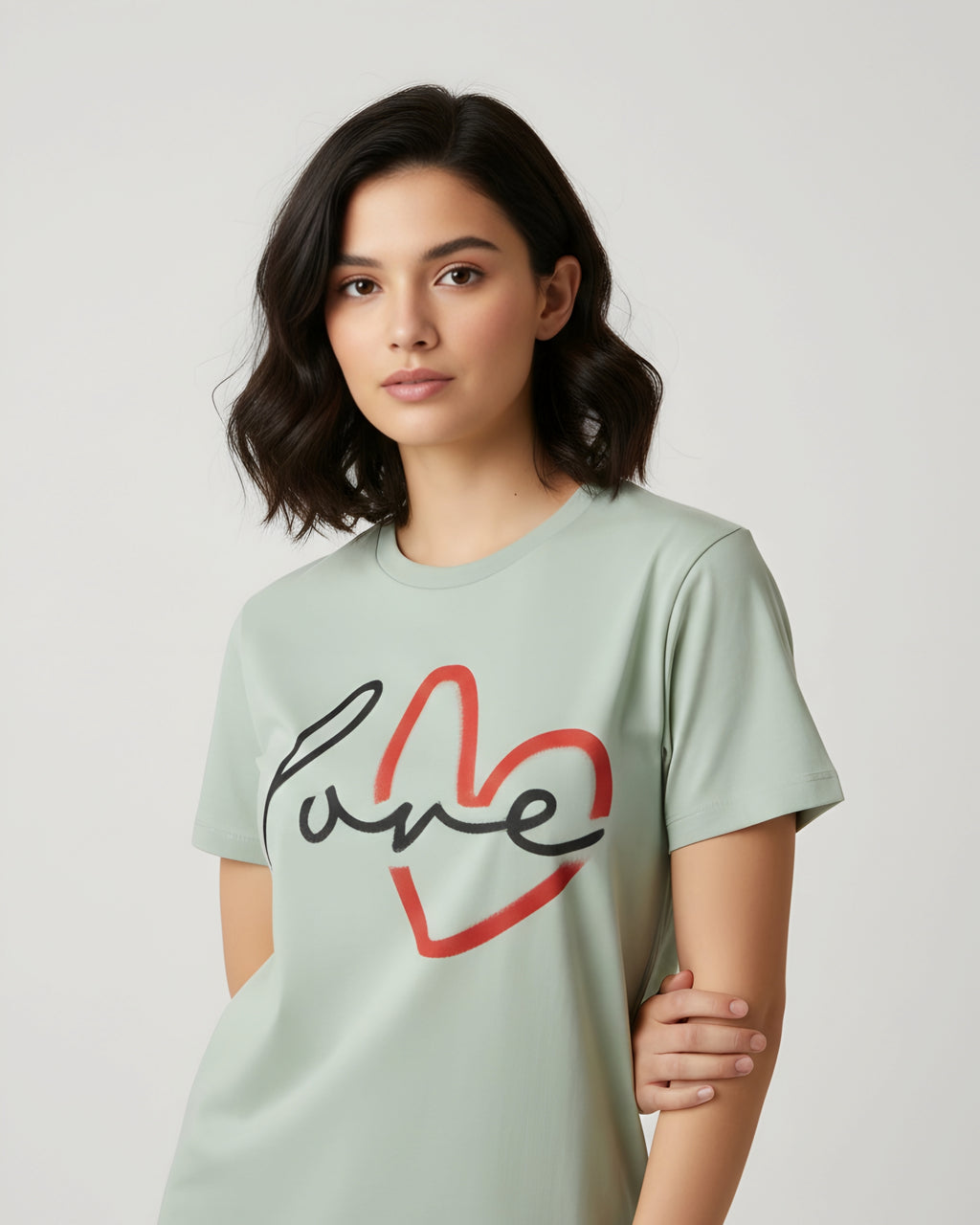 Love Script Heart T-Shirt, Minimalist Valentine's Tee