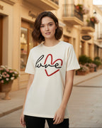Love Script Heart T-Shirt, Minimalist Valentine's Tee