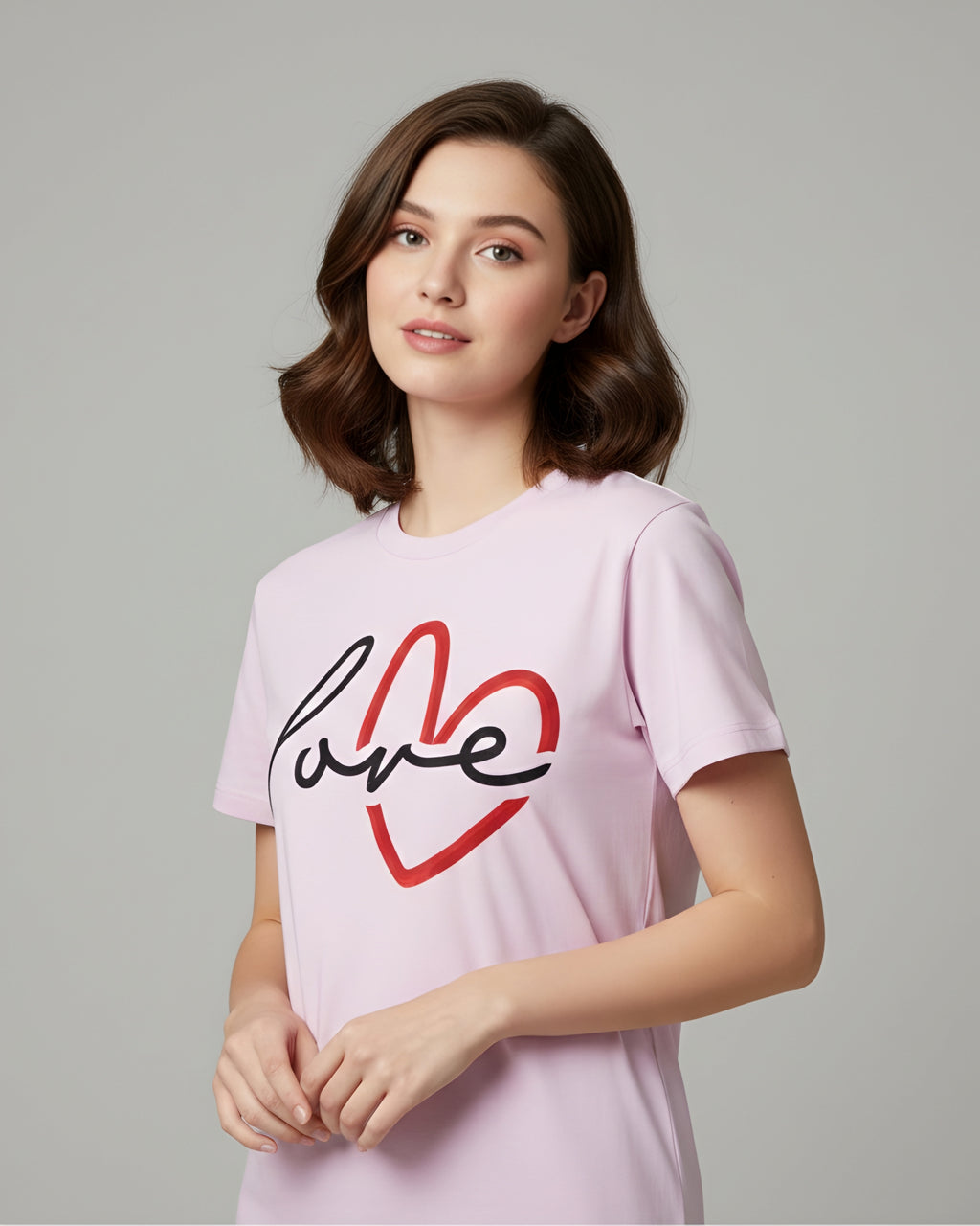 Love Script Heart T-Shirt, Minimalist Valentine's Tee