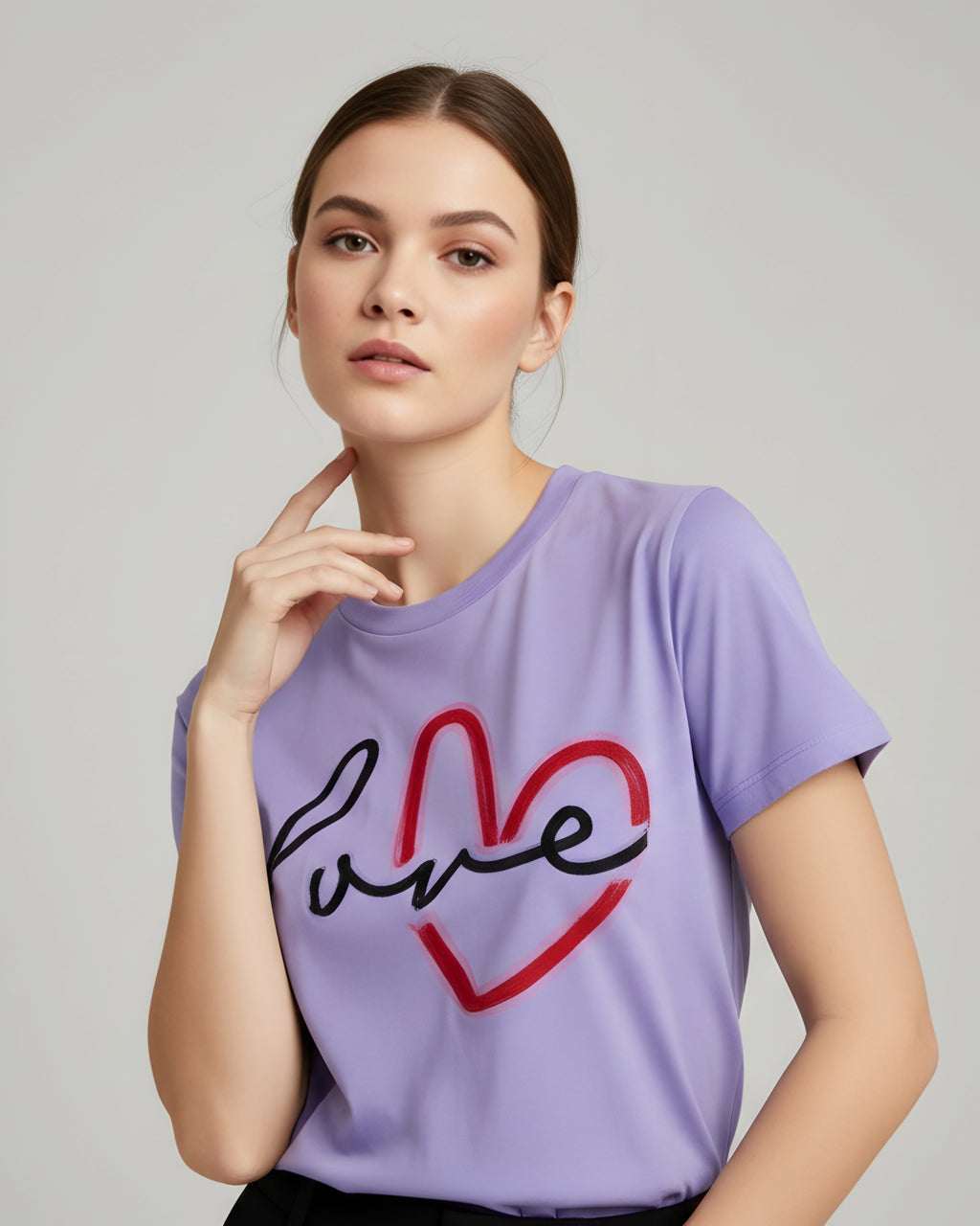 Love Script Heart T-Shirt, Minimalist Valentine's Tee