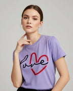 Love Script Heart T-Shirt, Minimalist Valentine's Tee