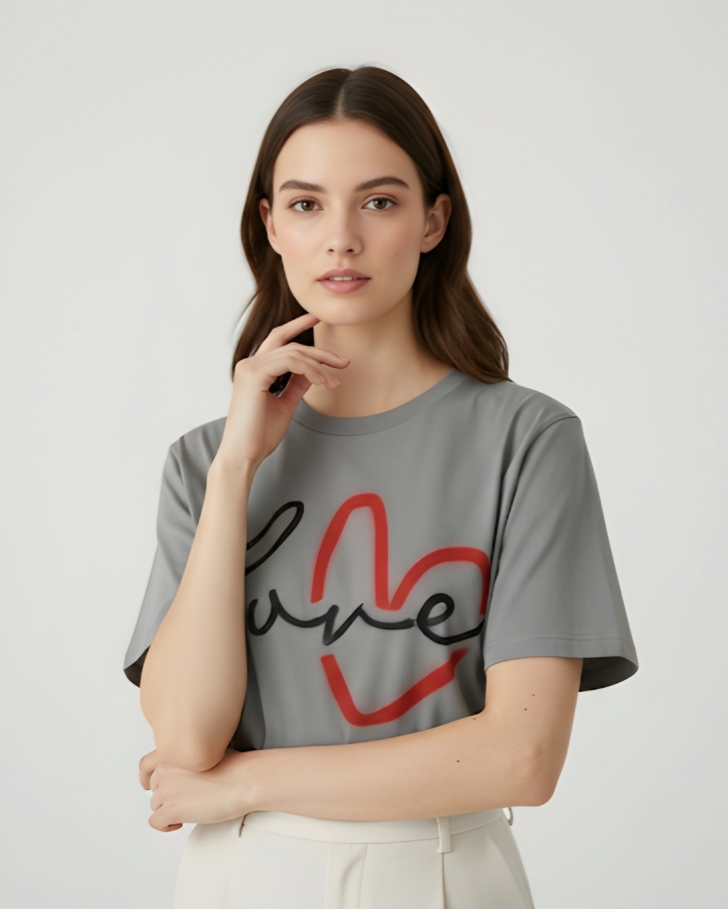 Love Script Heart T-Shirt, Minimalist Valentine's Tee