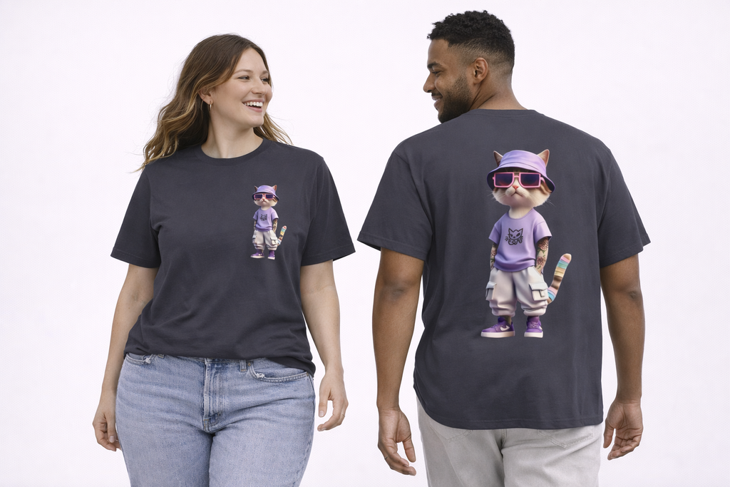 Cat Streetwear Tee | Cool Cat Graphic Oversized Boxy T‑Shirt