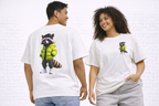 Raccoon Streetwear Tee — Cool Green Puffer Jacket Graphic Shirt