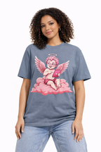 Pink Cherub Graphic T-Shirt | Vintage Cupid Art, Unisex Cotton Tee