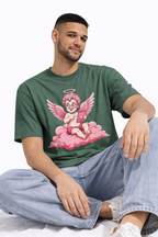 Pink Cherub Graphic T-Shirt | Vintage Cupid Art, Unisex Cotton Tee