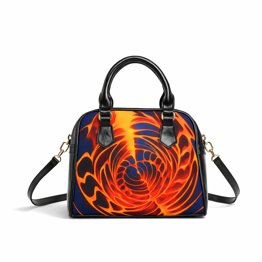 Fiery Spiral Handbag | Red Flame Abstract Statement Bag