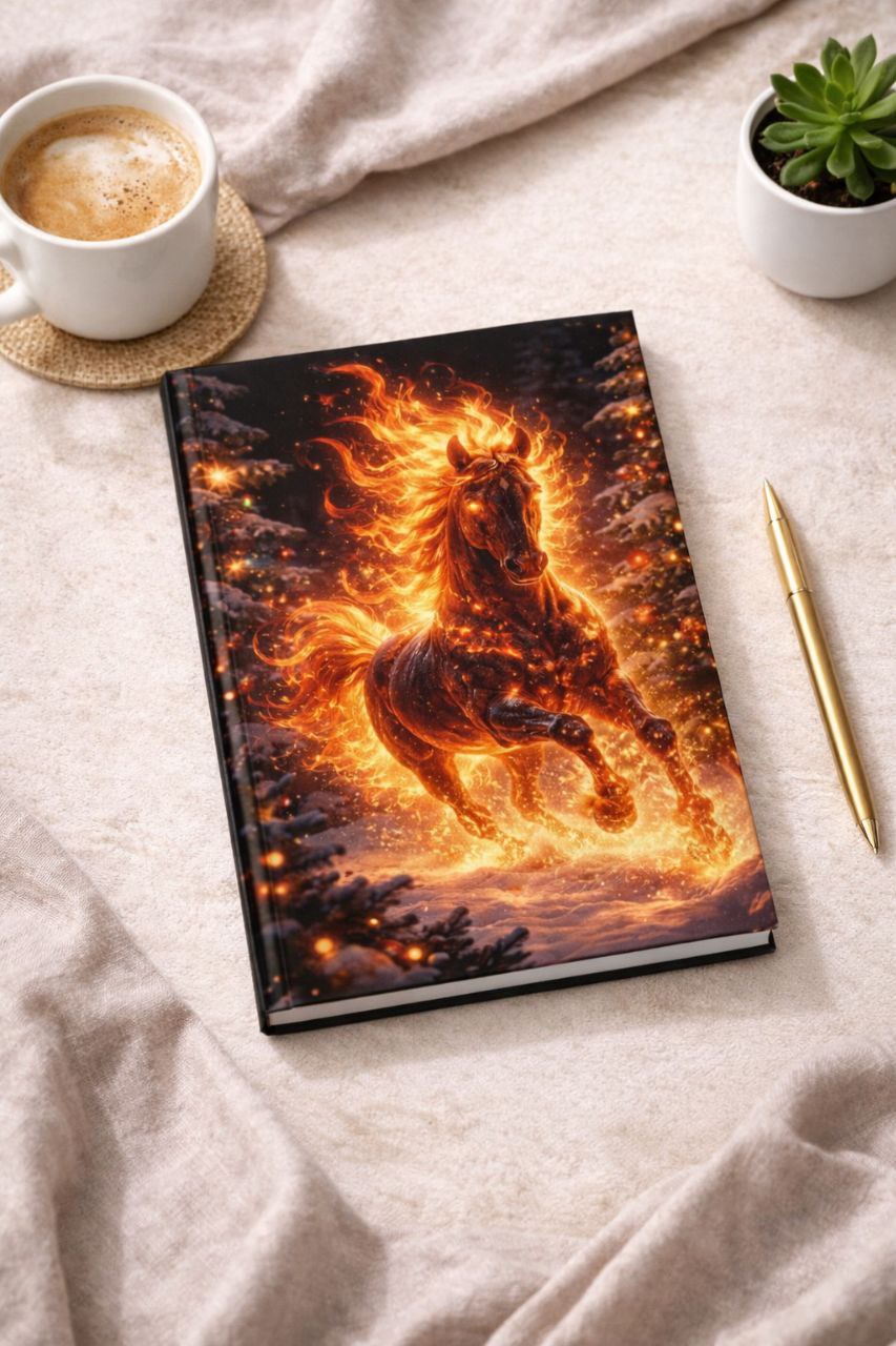 Fire Horse Notebook | Fantasy Flame Journal Hardcover