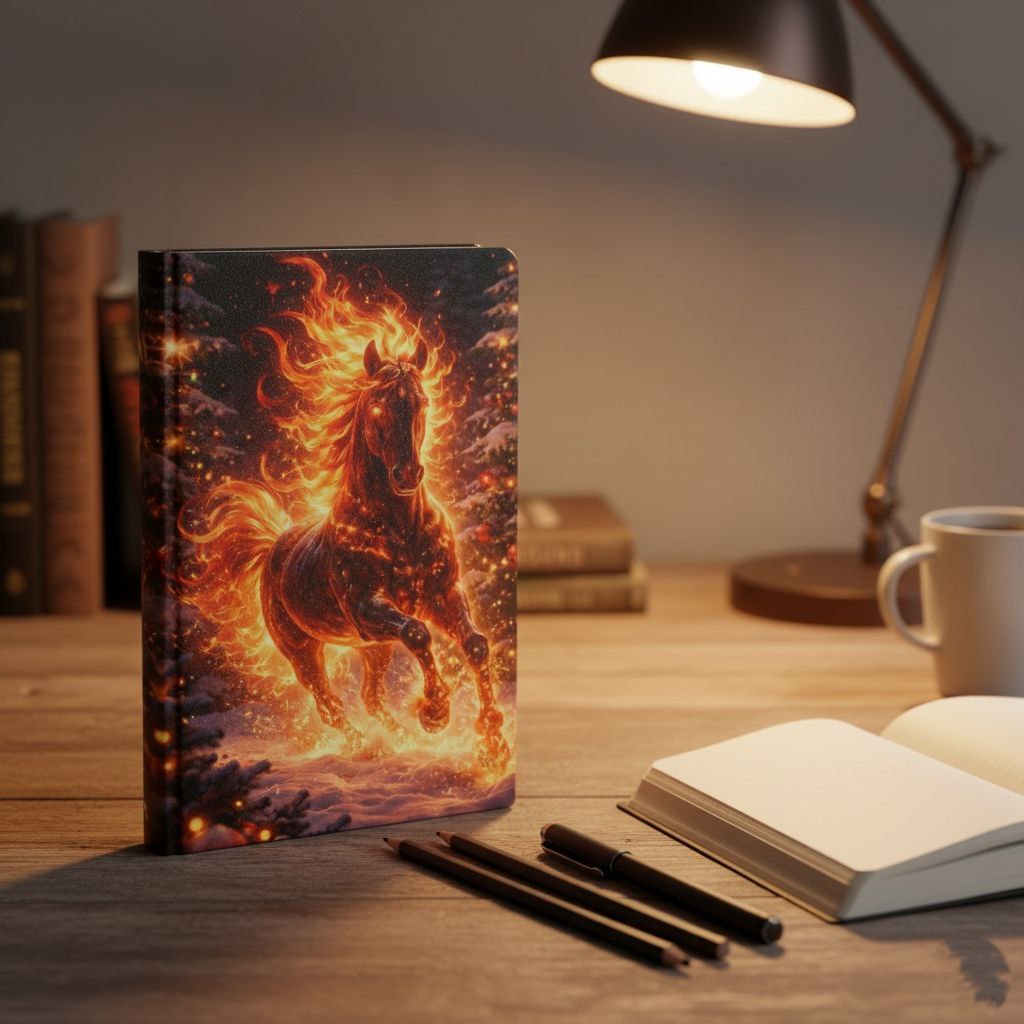 Fire Horse Notebook | Fantasy Flame Journal Hardcover