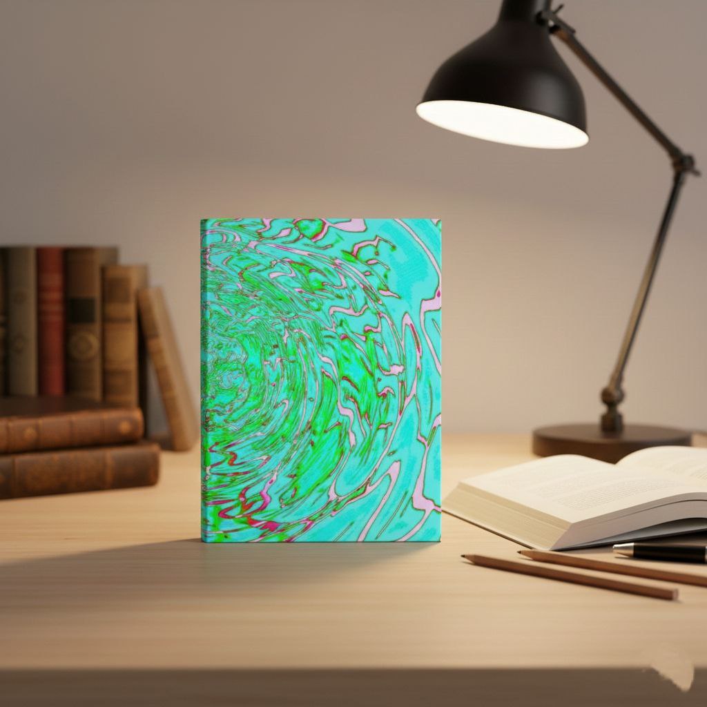 Mint Abstract Swirl Notebook | Aesthetic Marble Journal Hardcover