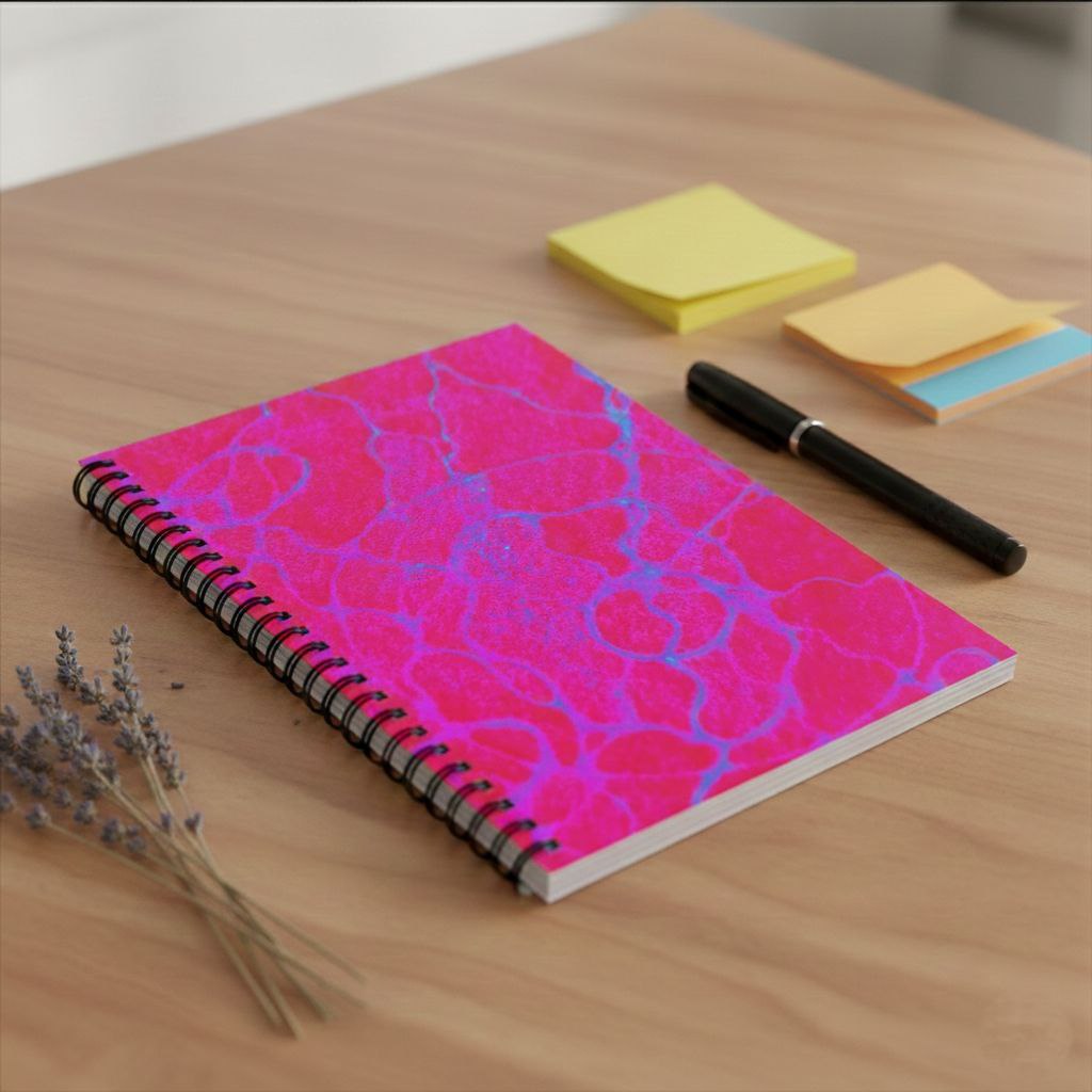 Hot Pink Abstract Spiral Notebook | Bold Aesthetic Journal