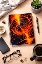 Fiery Spiral Notebook | Flame Abstract Aesthetic Journal