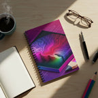 Neon Brain Notebook | AI Abstract Aesthetic Spiral Journal