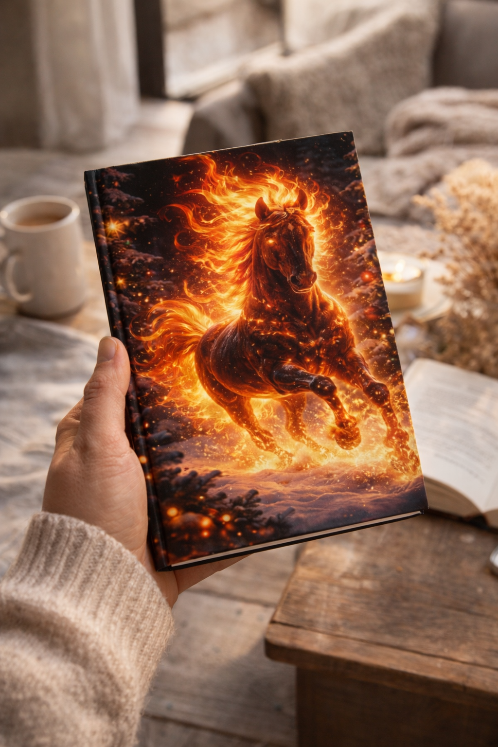 Fire Horse Notebook | Fantasy Flame Journal Hardcover