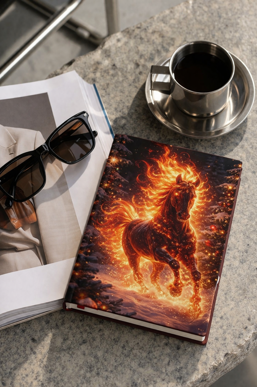 Fire Horse Notebook | Fantasy Flame Journal Hardcover