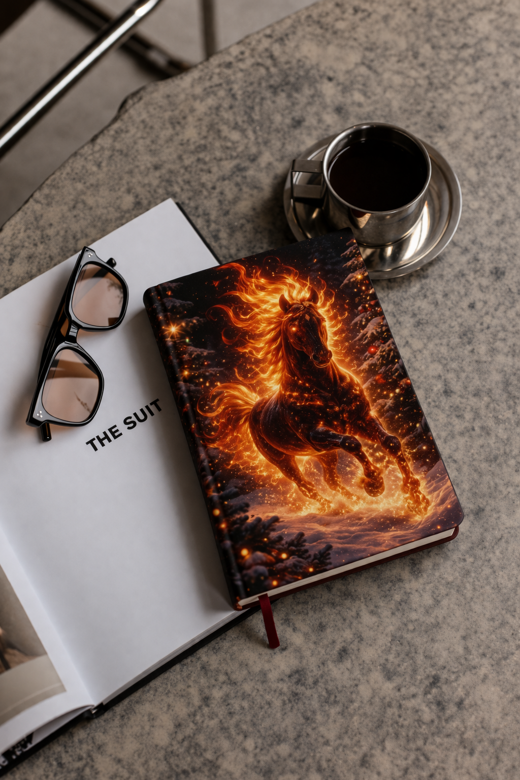 Fire Horse Notebook | Fantasy Flame Journal Hardcover