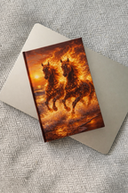 Twin Fire Horses Notebook | Fantasy Flame Journal Hardcover