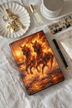 Twin Fire Horses Notebook | Fantasy Flame Journal Hardcover