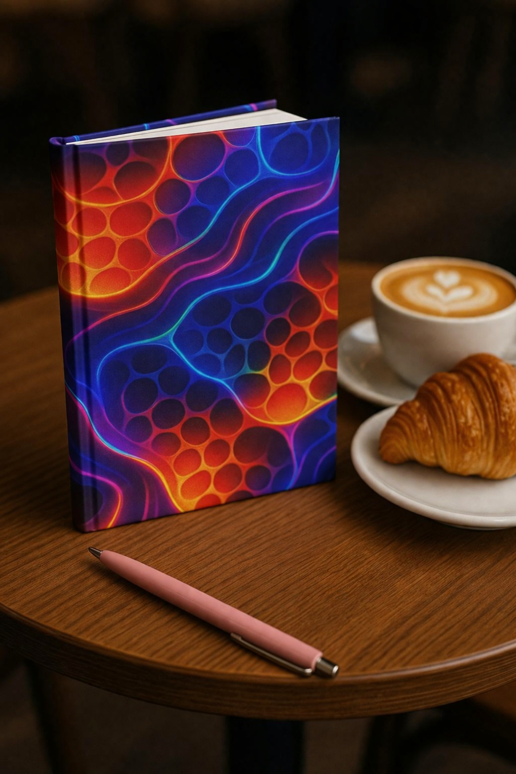 Neon Wave Abstract Notebook | Colorful Aesthetic Journal Hardcover