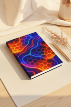 Neon Wave Abstract Notebook | Colorful Aesthetic Journal Hardcover