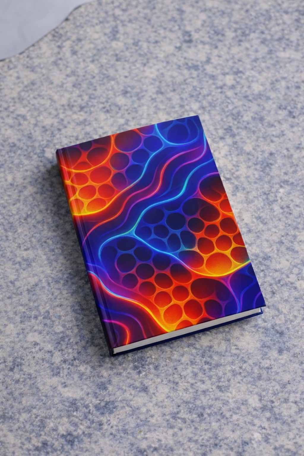 Neon Wave Abstract Notebook | Colorful Aesthetic Journal Hardcover
