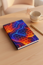 Neon Wave Abstract Notebook | Colorful Aesthetic Journal Hardcover