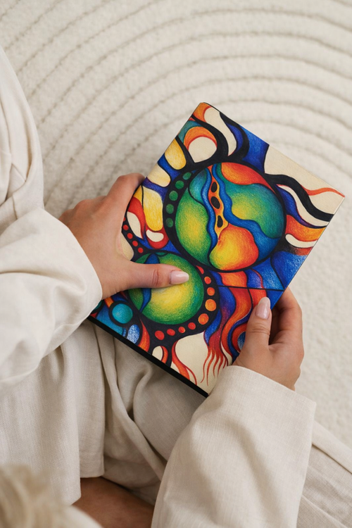 Abstract Color Shapes Notebook | Artistic Modern Journal Hardcover