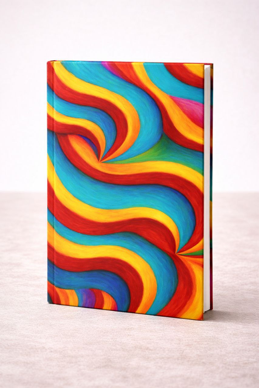 Retro Wave Abstract Notebook | Colorful Vintage Art Journal