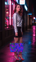 Neon Swirl Tote Bag | Bold Psychedelic Fashion Shopper