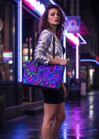 Neon Swirl Tote Bag | Bold Psychedelic Fashion Shopper