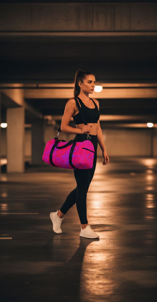 Vibrant Pink Duffel Bag | Abstract Gym & Travel Bag | Stylish Weekend Tote