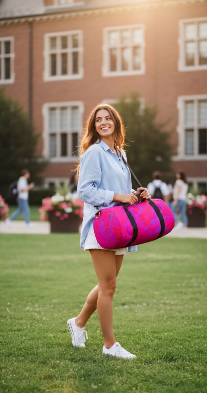 Vibrant Pink Duffel Bag | Abstract Gym & Travel Bag | Stylish Weekend Tote