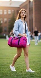Vibrant Pink Duffel Bag | Abstract Gym & Travel Bag | Stylish Weekend Tote