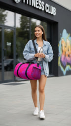 Vibrant Pink Duffel Bag | Abstract Gym & Travel Bag | Stylish Weekend Tote