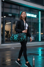 Black Pattern Duffel Bag | Urban Gym & Travel Weekender
